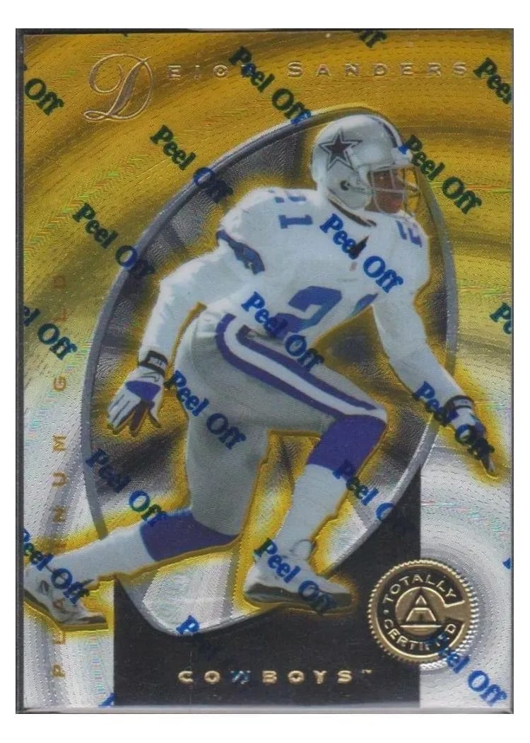 1997 Pinnacle Totally Certified Deion Sanders Platinum Gold #18 card