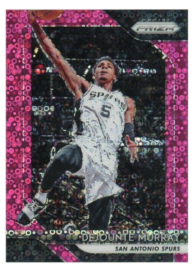 2018-19 Panini Prizm Base Set Dejounte Murray Fast Break Prizm Pink #261 card