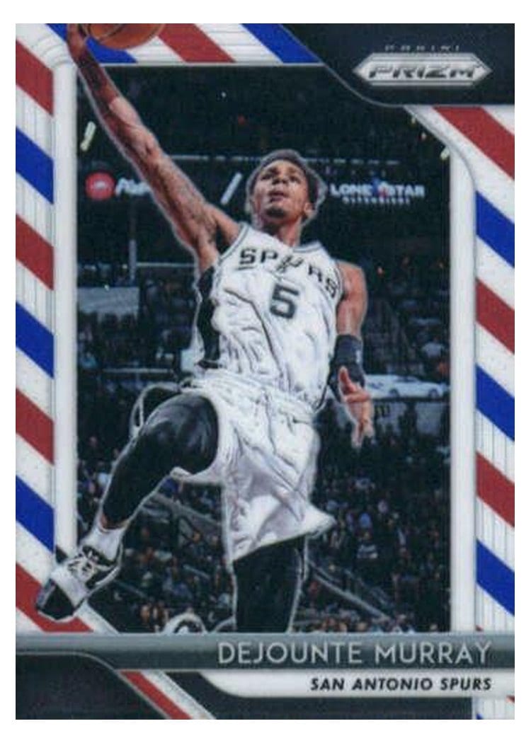 2018-19 Panini Prizm Base Set Dejounte Murray Red, White, Blue Prizm #261 card