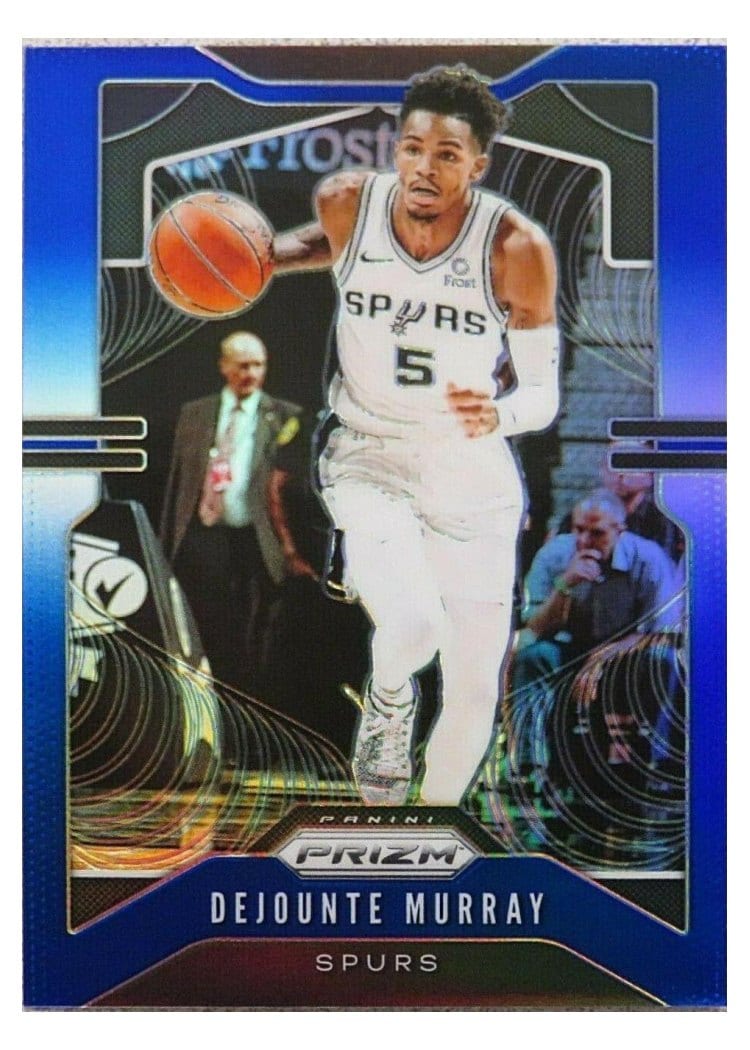 2019-20 Panini Prizm Base Set Dejounte Murray Blue Prizm #138 card
