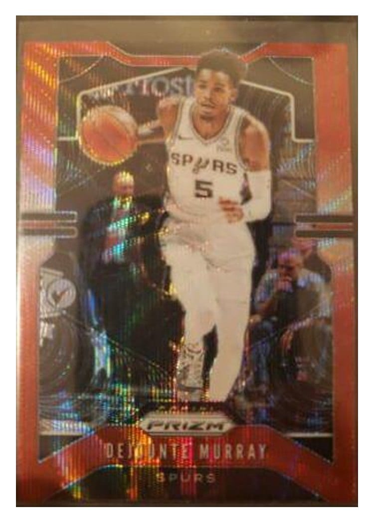 2019-20 Panini Prizm Base Set Dejounte Murray Ruby Wave Prizm #138 card