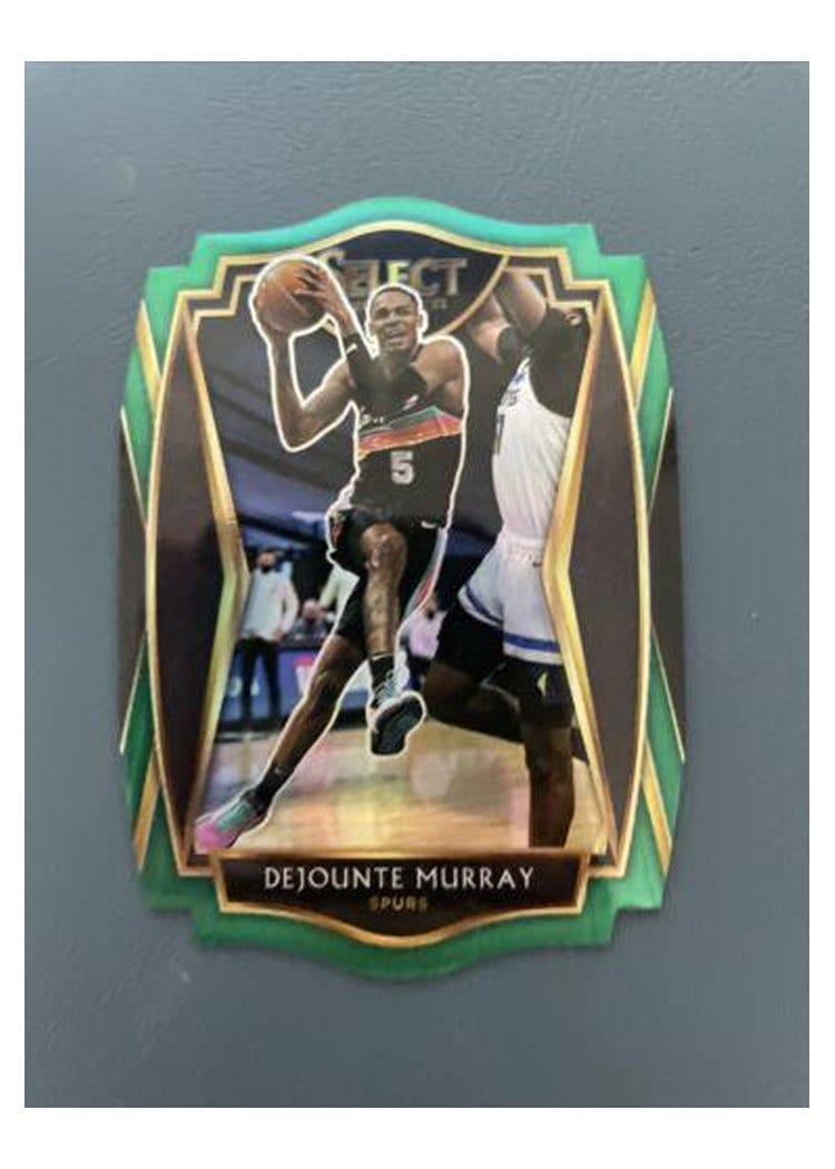 2020-21 Panini Select Base Set Dejounte Murray Green Prizm Die Cut #124 card