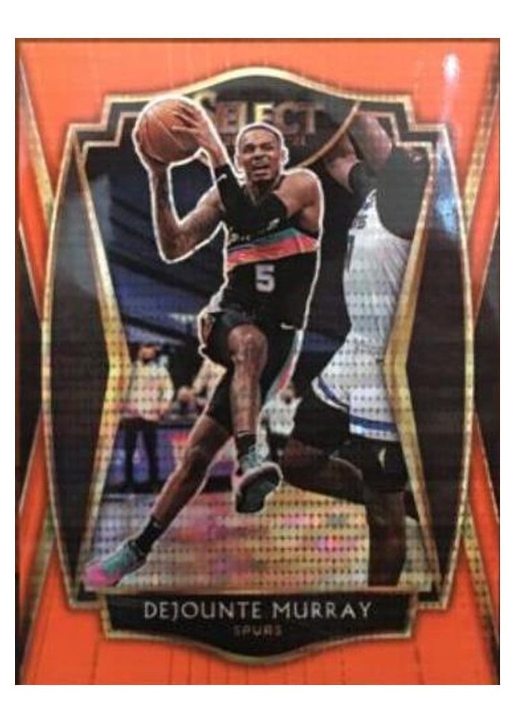 2020-21 Panini Select Base Set Dejounte Murray Neon Orange Pulsar #124 card