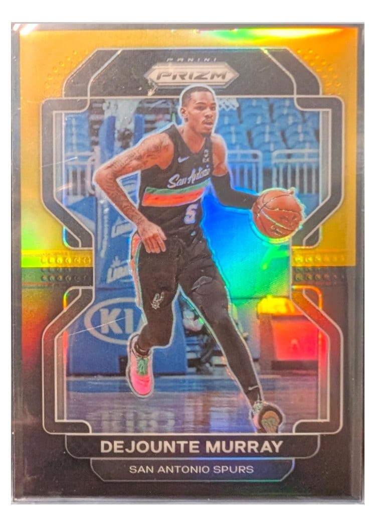 2021-22 Panini Prizm Base Set Dejounte Murray Black Gold Prizm #231 card