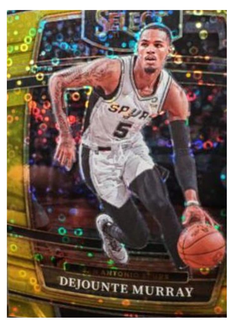 2021-22 Panini Select Base Set Dejounte Murray Gold Disco Prizm #43 card