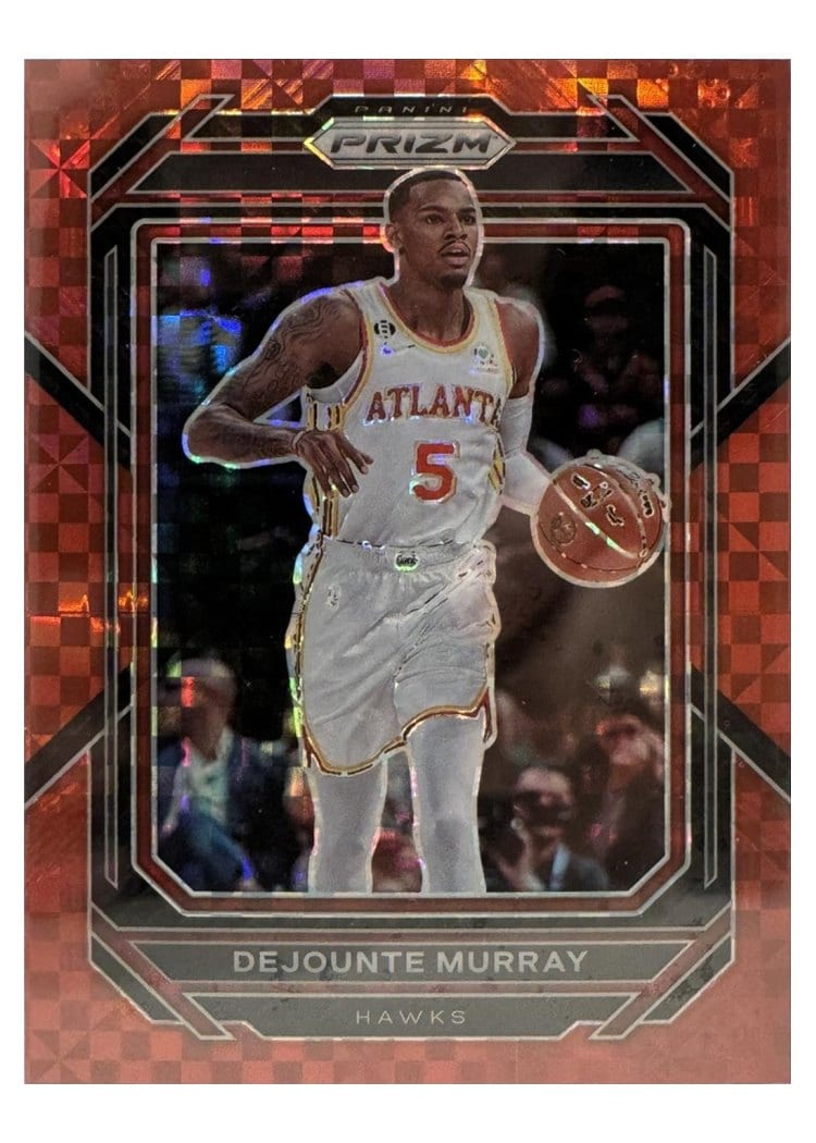 2022-23 Panini Prizm Base Set Dejounte Murray Red Power Prizm #146 card