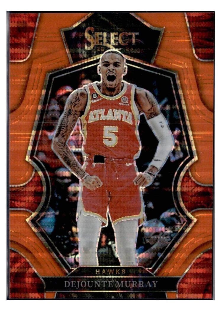2022-23 Panini Select Base Set Dejounte Murray Neon Orange Pulsar Prizm #102 card