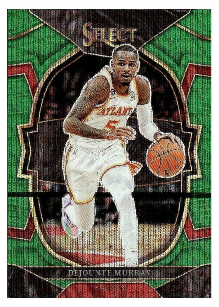 2022-23 Panini Select Base Set Dejounte Murray Green Wave Prizm #2 card