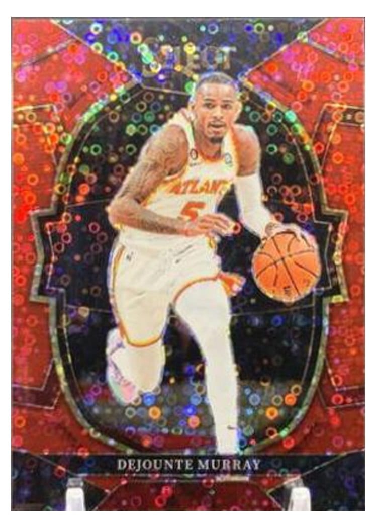 2022-23 Panini Select Base Set Dejounte Murray Red Disco Prizm #2 card