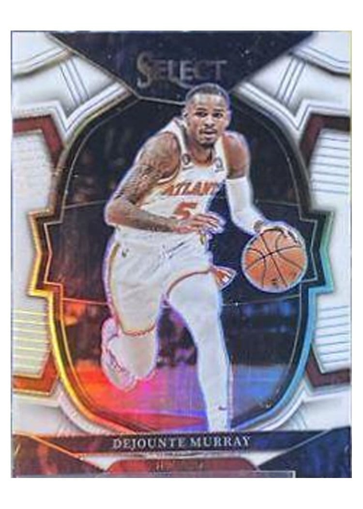 2022-23 Panini Select Base Set Dejounte Murray White Prizm #2 card
