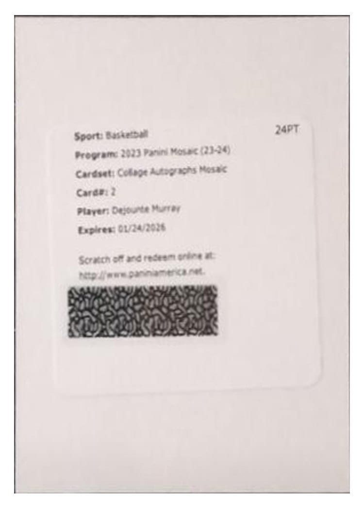 2023-24 Panini Mosaic Collage Autographs Mosaic Dejounte Murray #2 card