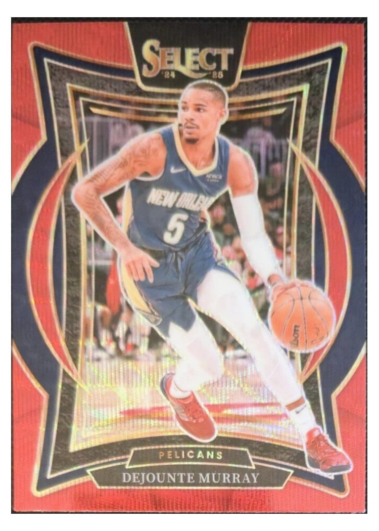 2024-25 Panini Select Base Set Dejounte Murray Red Wave Prizm #13 card