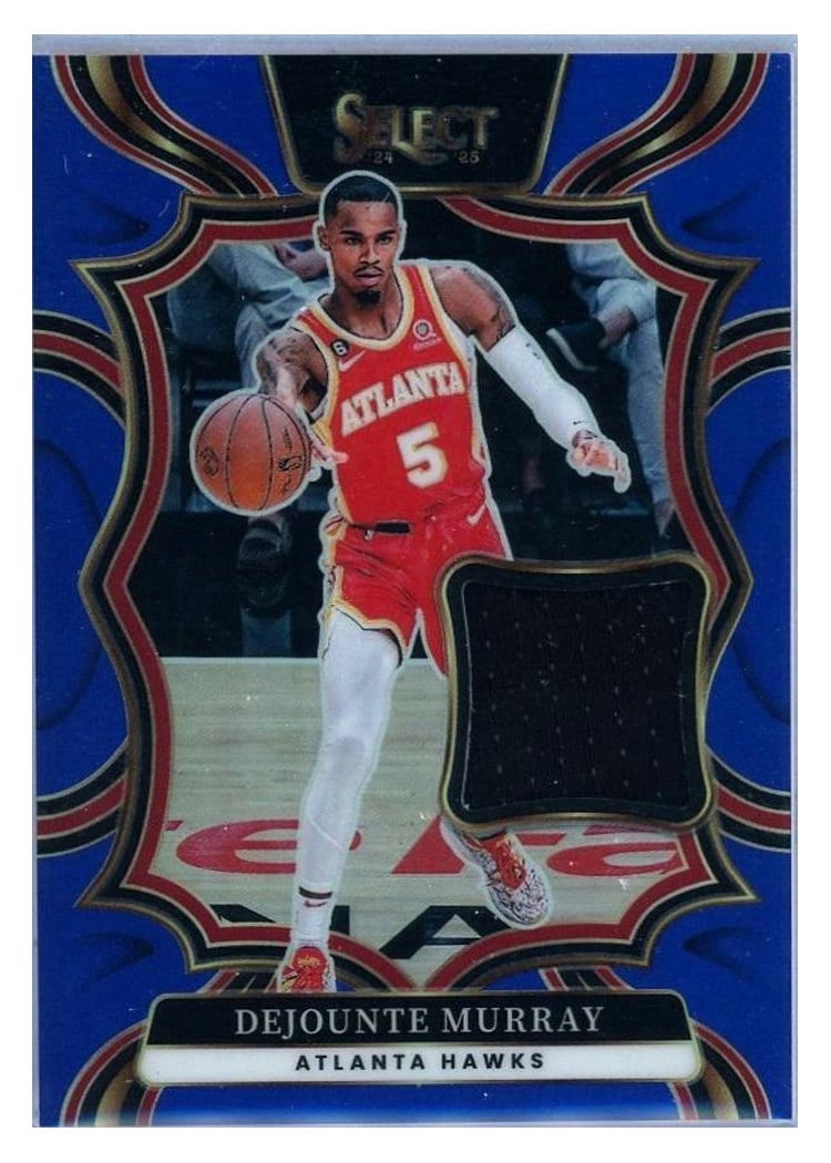 2024-25 Panini Select Base Set Dejounte Murray Blue Wave Prizm #13 card