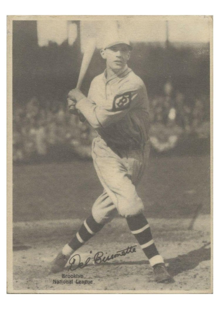 1929 R316 Kashin Publications Del Bissonette card