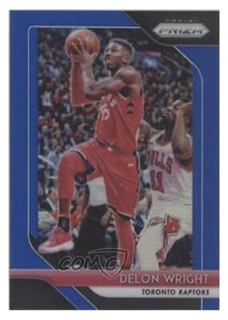 2018-19 Panini Prizm Base Set Delon Wright Blue Prizm #113 card