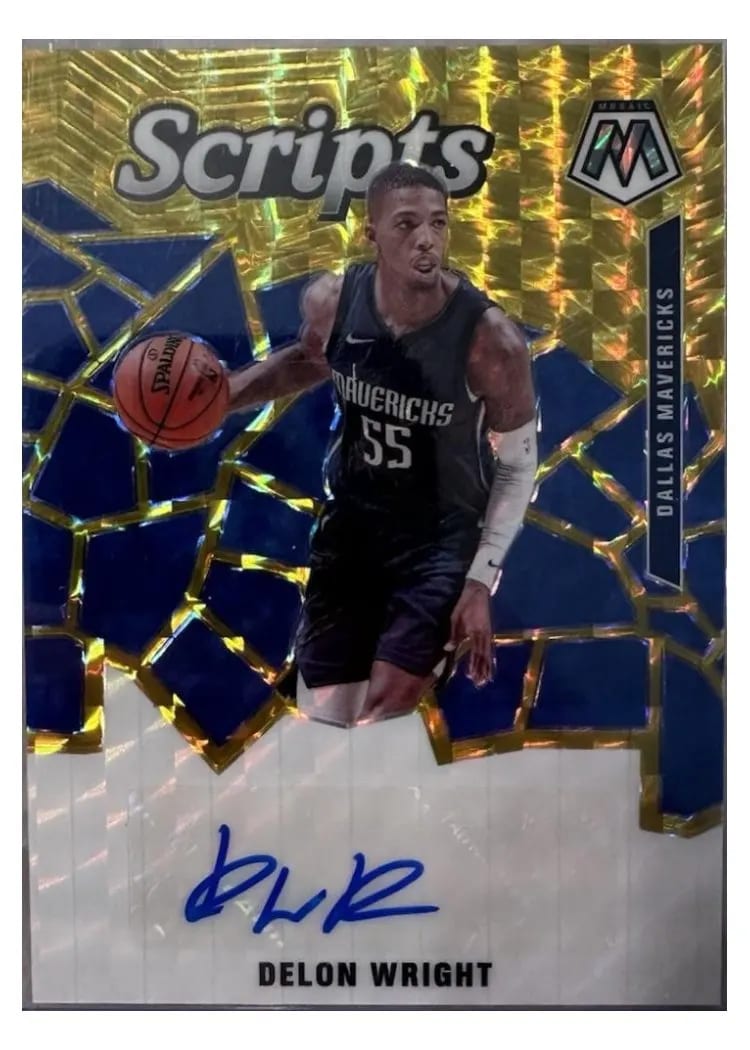 2019 Panini Mosaic Scripts Delon Wright #SC-DWT card