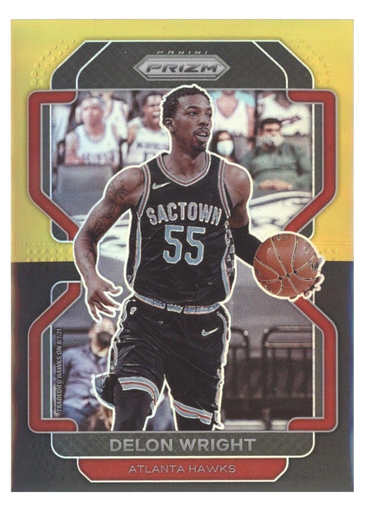 2021-22 Panini Prizm Base Set Delon Wright Black Gold Prizm #57 card