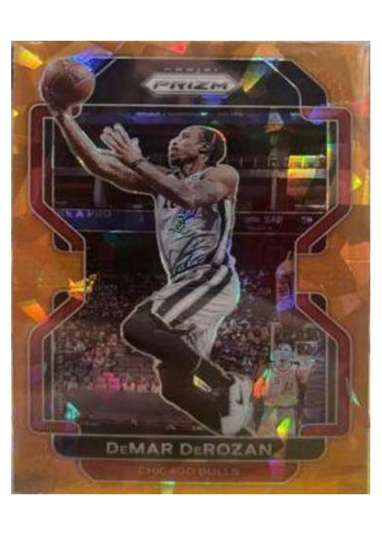 2021-22 Panini Prizm Base Set DeMar DeRozan Orange Hyper Prizm #113 card