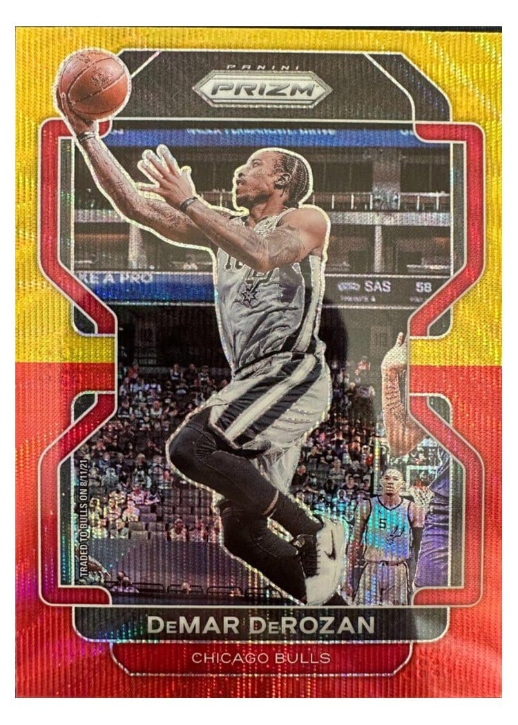 2021-22 Panini Prizm Base Set DeMar DeRozan Red Gold Wave #113 card