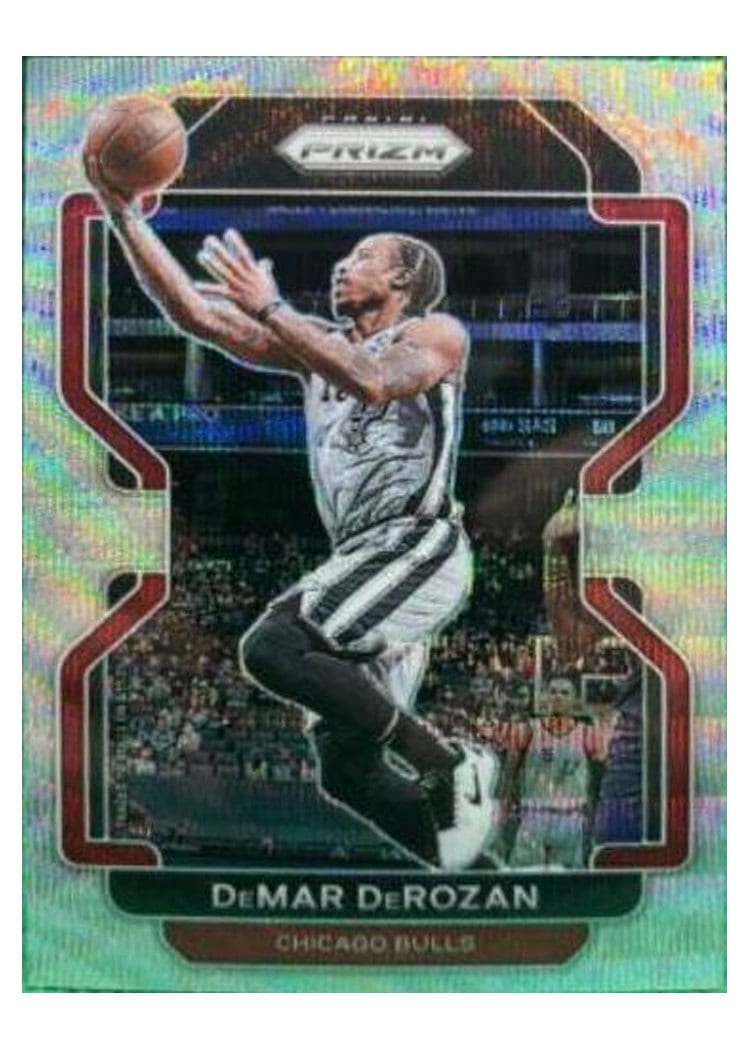 2021-22 Panini Prizm Base Set DeMar DeRozan Silver Wave #113 card