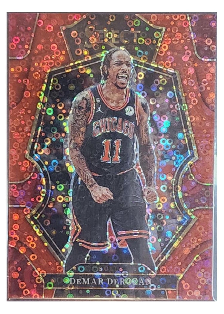 2022-23 Panini Select Base Set DeMar DeRozan Red Disco Prizm #205 card