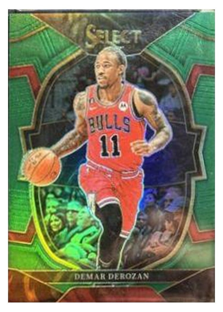 2022-23 Panini Select Base Set DeMar DeRozan Green Prizm #5 card