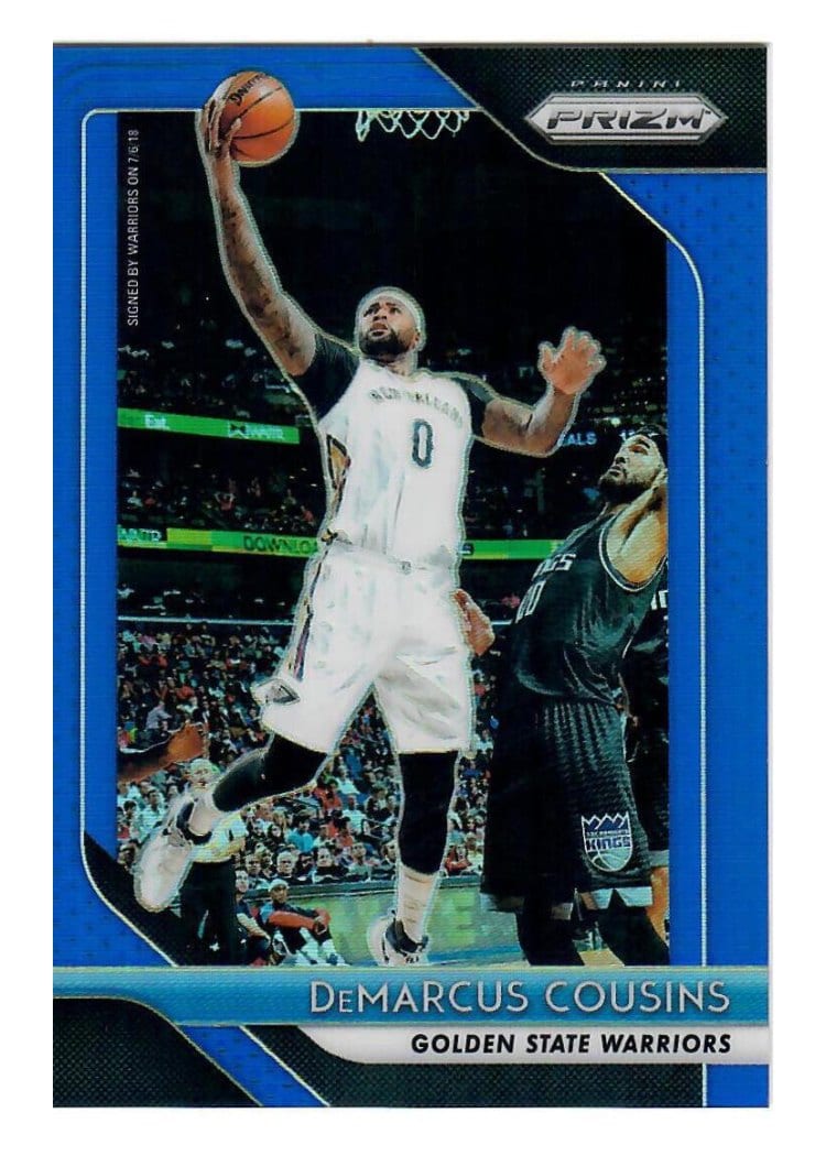 2018-19 Panini Prizm Base Set DeMarcus Cousins Blue Prizm #282 card