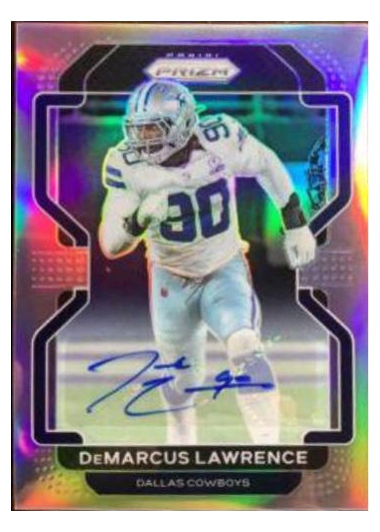 2021 Panini Prizm Base Set DeMarcus Lawrence Autographs Silver Prizm #244 card