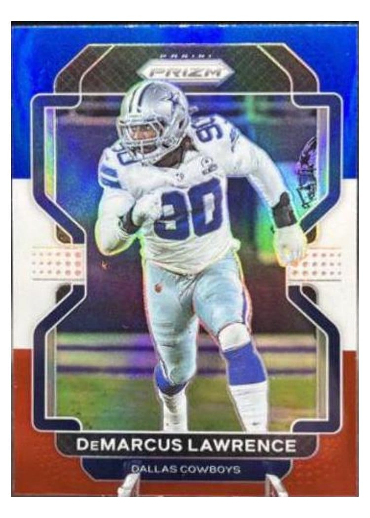 2021 Panini Prizm Base Set DeMarcus Lawrence Blue Shimmer #244 card