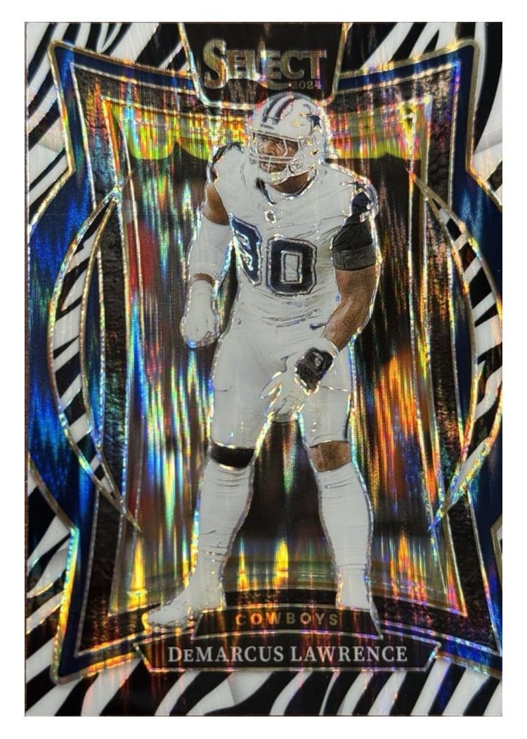 2024 Panini Select Base Set DeMarcus Lawrence Zebra Prizm Shock #47 card