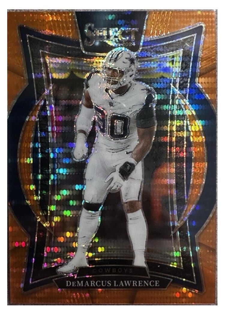 2024 Panini Select Base Set DeMarcus Lawrence Neon Orange Pulsar Prizm #47 card