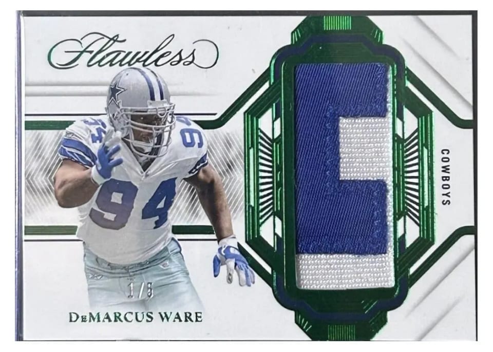 2023 Panini Flawless Patch DeMarcus Ware Emerald #9 card