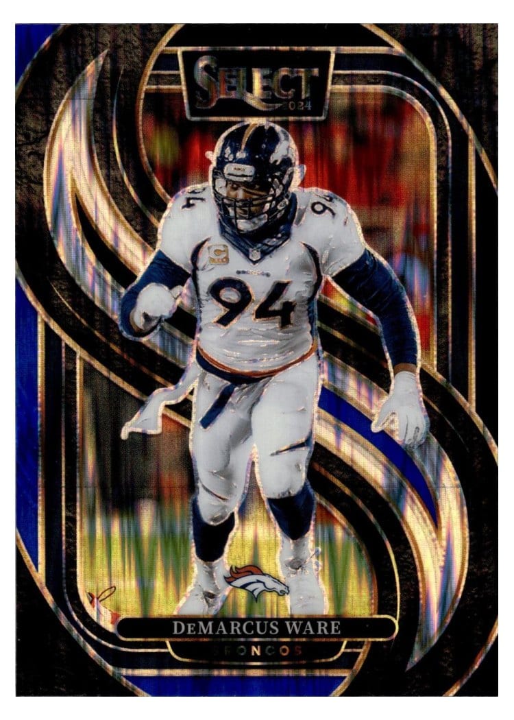 2024 Panini Select Base Set DeMarcus Ware Black Blue Prizm Shock #147 card