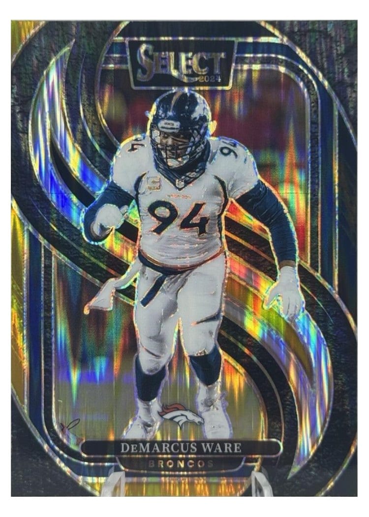 2024 Panini Select Base Set DeMarcus Ware Black Gold Prizm Shock #147 card