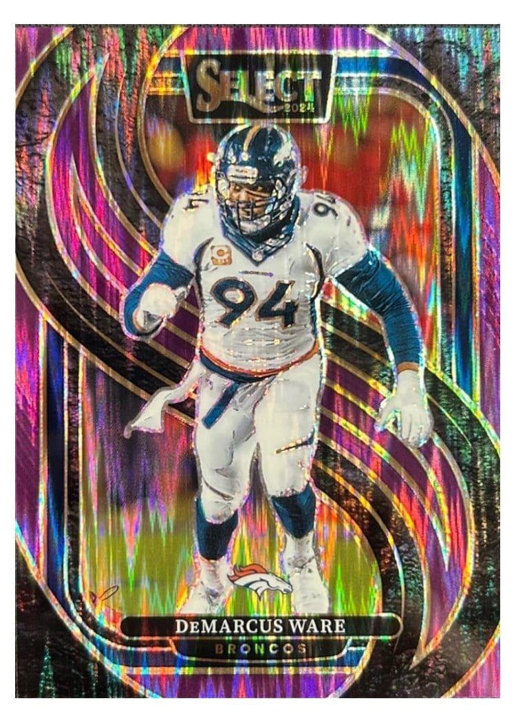 2024 Panini Select Base Set DeMarcus Ware Purple Prizm Shock #147 card