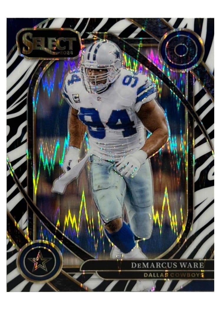 2024 Panini Select Base Set DeMarcus Ware Zebra Prizm #247 card