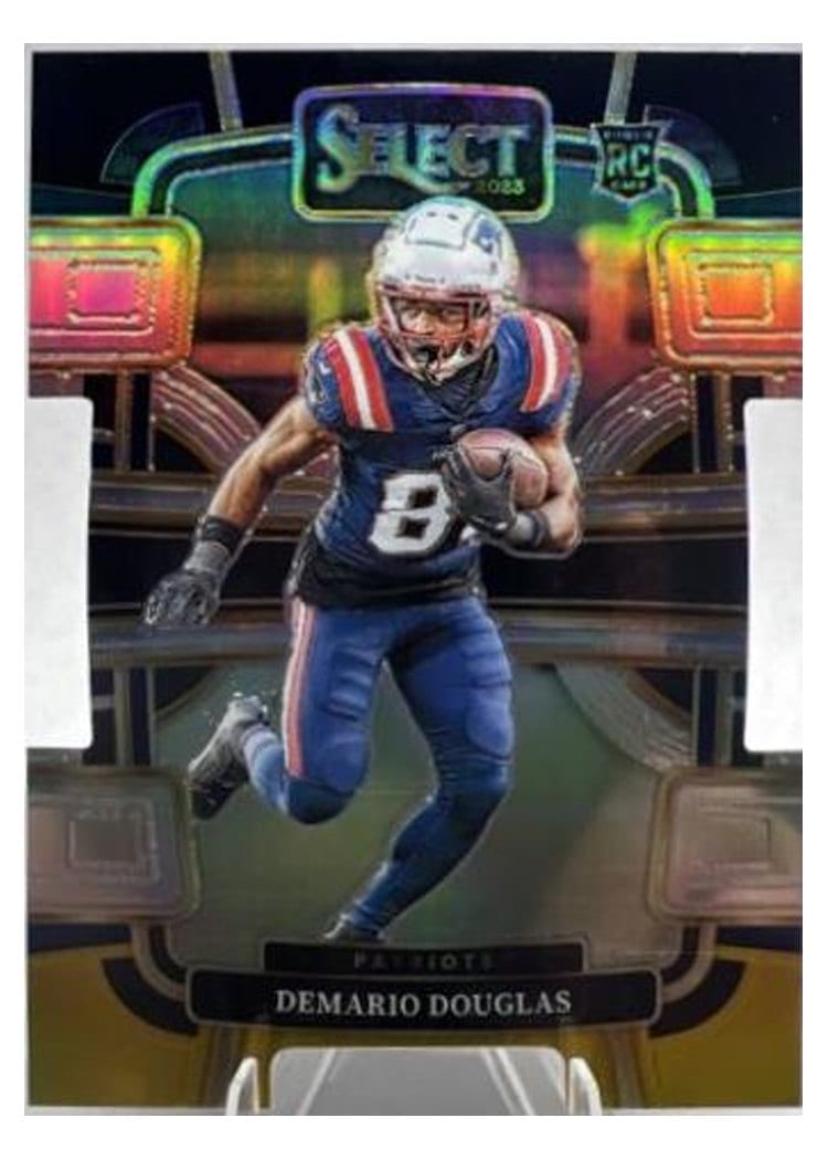 2023 Panini Select Base Set Demario Douglas Black Gold Prizm Die-Cut #68 card