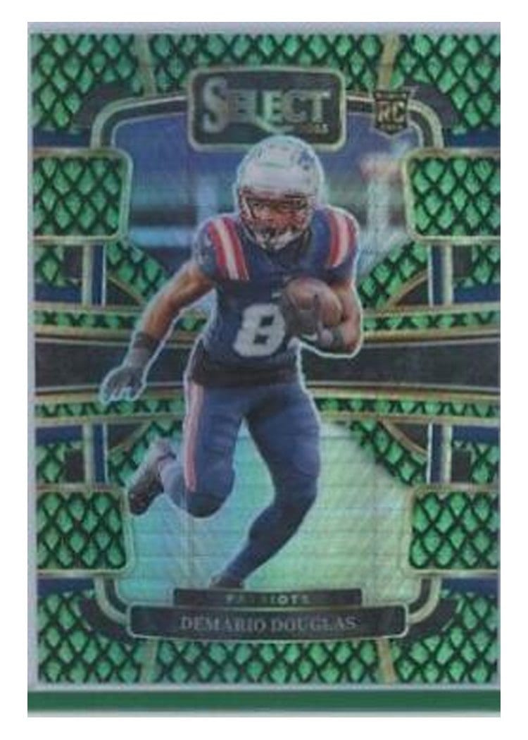 2023 Panini Select Base Set Demario Douglas Dragon Scale Prizm #68 card