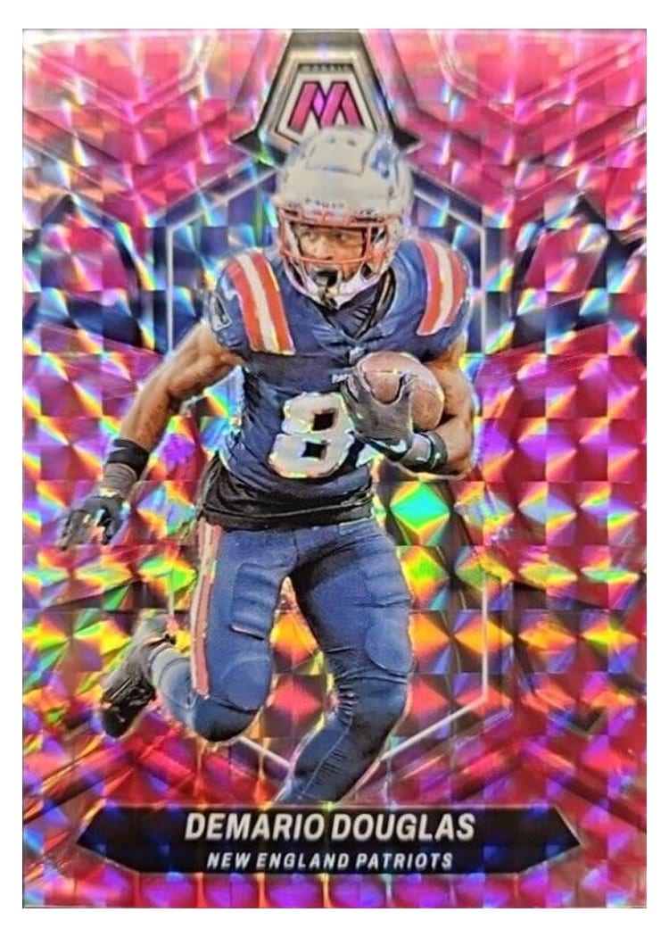 2024 Panini Mosaic Base Set Demario Douglas Camo Pink #151 card