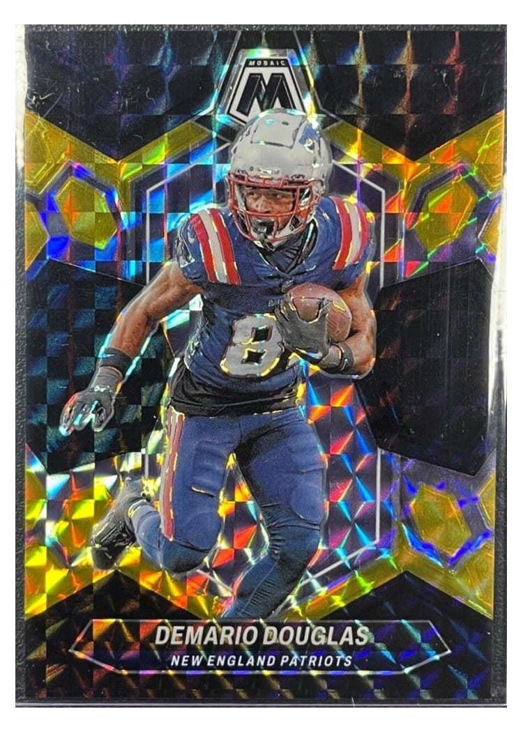 2024 Panini Mosaic Base Set Demario Douglas Black Gold Choice #151 card