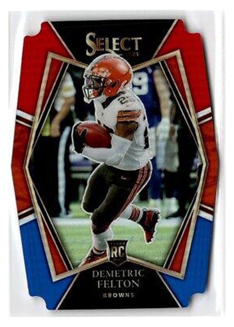 2021 Panini Select Base Set Demetric Felton Red and Blue Die Cut #197 card