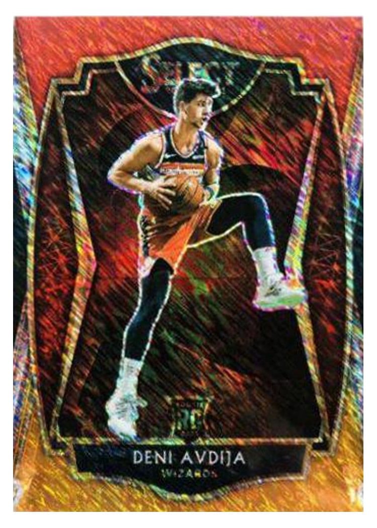 2020-21 Panini Select Base Set Deni Avdija Red White Orange Shimmer #180 card