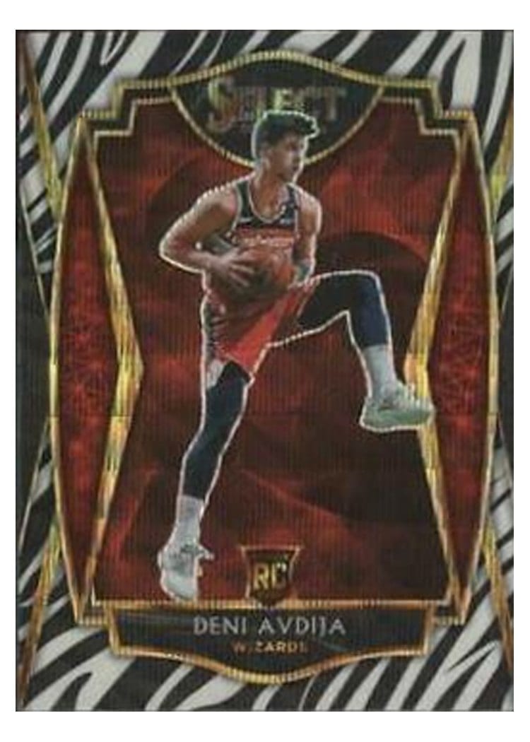 2020-21 Panini Select Base Set Deni Avdija Zebra Prizm #180 card