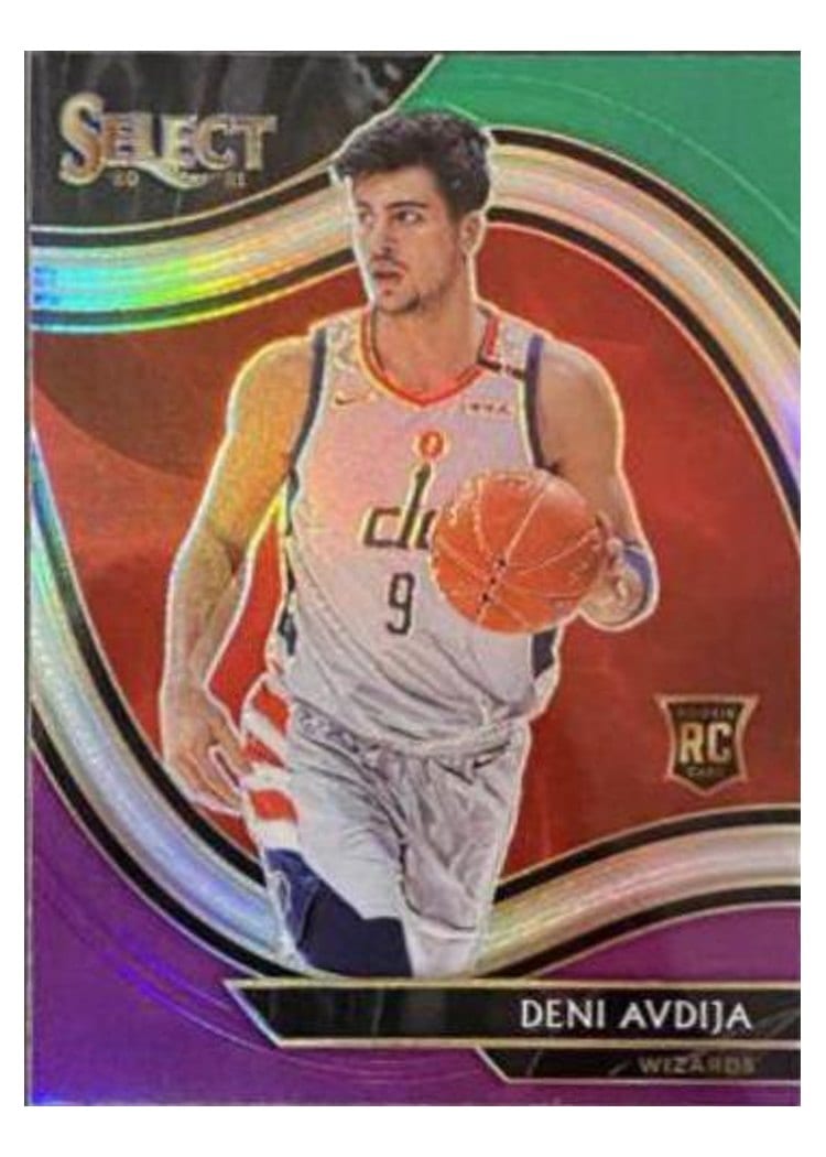 2020-21 Panini Select Base Set Deni Avdija Green White Purple #292 card