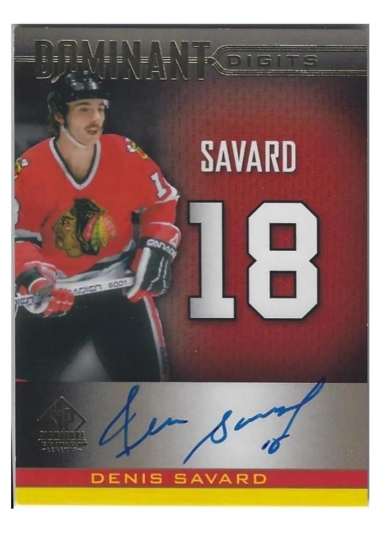 2020-21 SP Signature Edition Legends Dominant Digits Denis Savard #DD-2 card