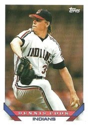 1993 Topps Base Set Dennis Cook #141 card