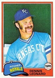 1981 Topps Base Set Dennis Leonard #185 card