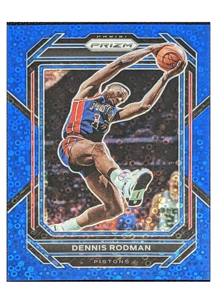 2022-23 Panini Prizm Base Set Dennis Rodman Fast Break Blue Prizm #291 card