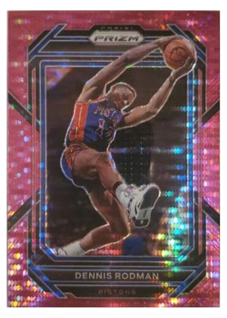 2022-23 Panini Prizm Base Set Dennis Rodman Pink Pulsar Prizm #291 card