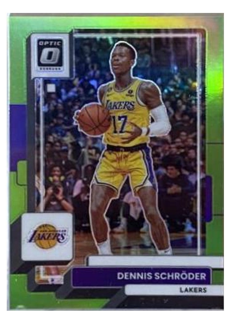 2022-23 Donruss Optic Base Set Dennis Schroder Lime Green #111 card
